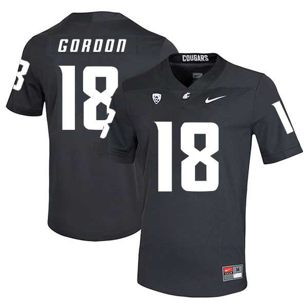 Washington State Cougars #18 Anthony Gordon Black College Football Jersey